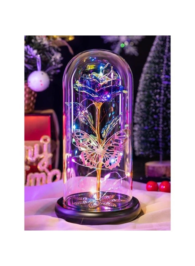A luminous rose inside a glass dome, a luxurious romantic gift with an elegant base. - Image 2